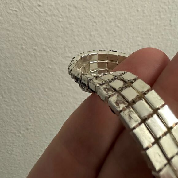 Black and White Rhinestone Bracelet Costume Jewelry - Picture 3 of 3